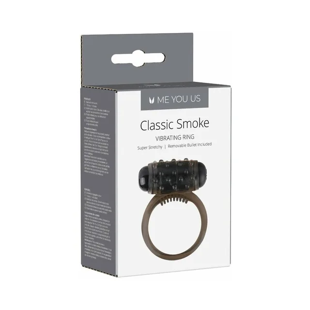 Me You Us Classic Smoke gray vibrating ring in retail box