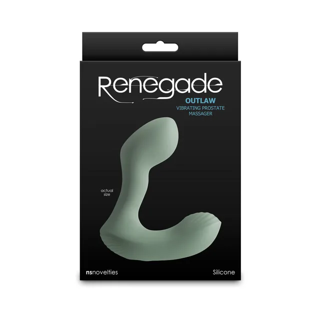 Renegade Outlaw sage curved dual-arm massager pictured on black box