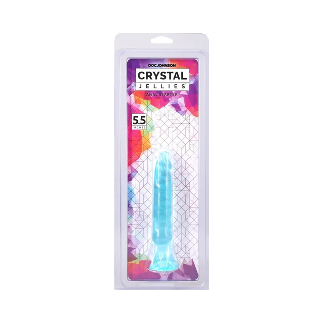 Crystal Jellies Anal Starter 5.5-inch teal plug in retail pack