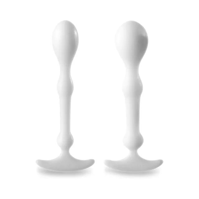 Aneros Peridise Two-Pack two white stimulators standing side by side