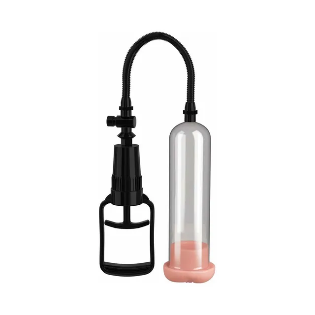 Pump Worx Beginner's Cylinder Pump clear chamber connected to black hand pump