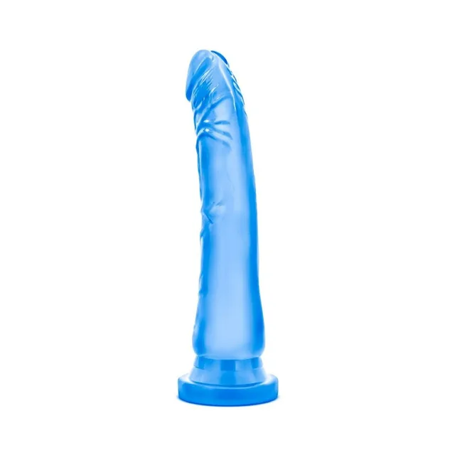 B Yours Sweet 'n Hard 6 Blue upright front view of blue shaft