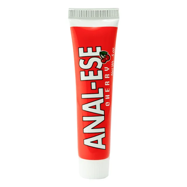 Front view of Anal-Ese Cherry red cream tube