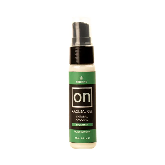 Sensuva ON Spearmint 1 oz gel pump bottle with green label