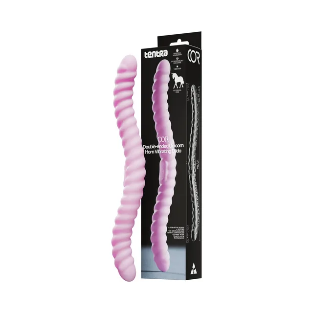 Tentra Cor Unicorn Horn Double-Ended Vibrating Dildo Pink