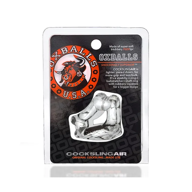 OxBalls Cocksling Air Clear three-opening sling in retail packaging