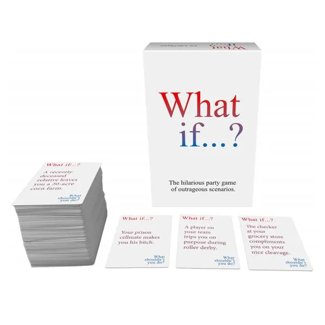 Kheper What If game box with white question card deck