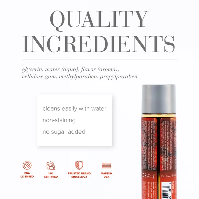 System JO H2O Strawberry Kisses rear bottle and ingredient graphic