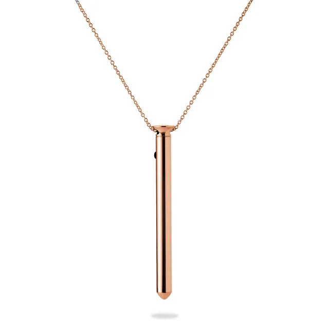 Crave Vesper 2 rose gold cylindrical pendant on matching chain