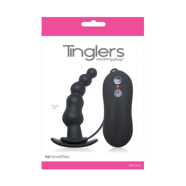 NS Novelties Tinglers Plug I black plug and controller retail package