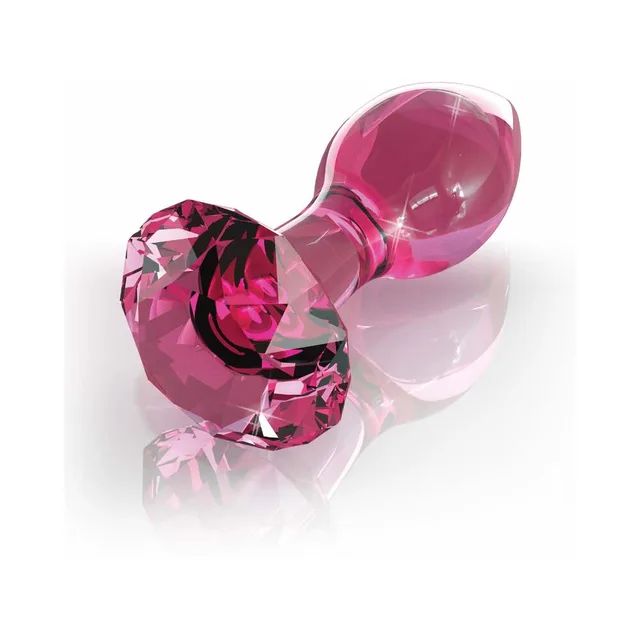 Pipedream Icicles No. 79 Pink Glass Plug angled glass plug with faceted base