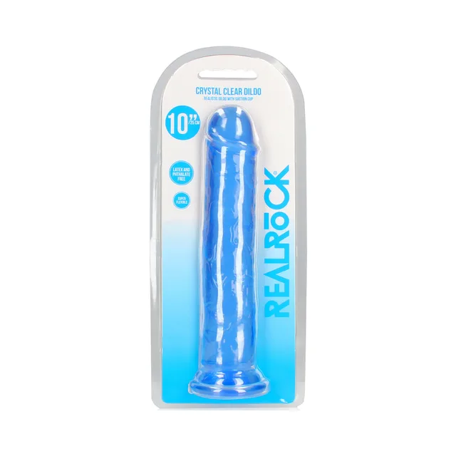 RealRock blue Straight 10-inch dildo retail pack