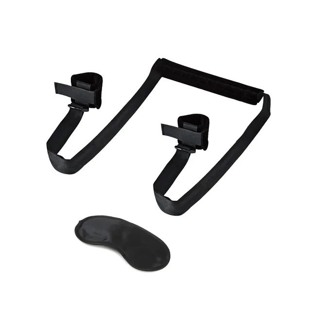 Lux Fetish Position Pal two ankle cuff straps and black eye mask