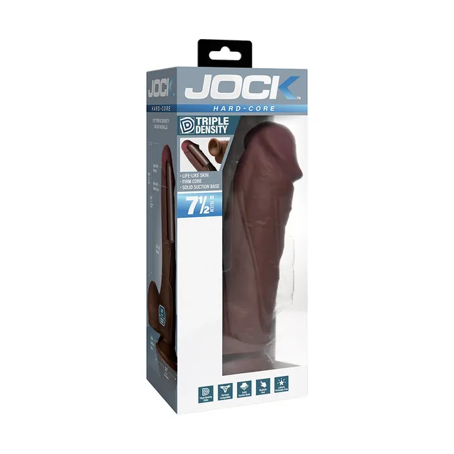 JOCK Hard-Core dark 7.5-inch sculpted dildo in blue retail box