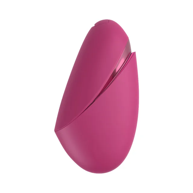 Womanizer Next Liberty vibrant pink clitoral stimulator closed protective cover in front three-quarter view