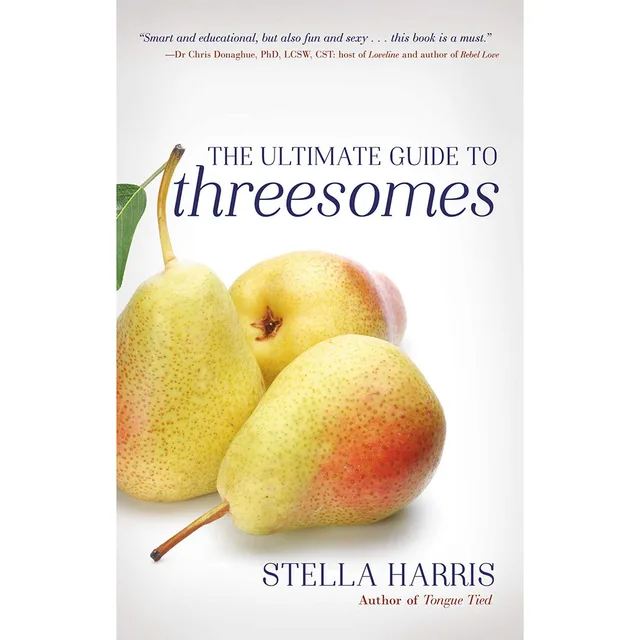 white Ultimate Guide to Threesomes cover with three yellow green pears