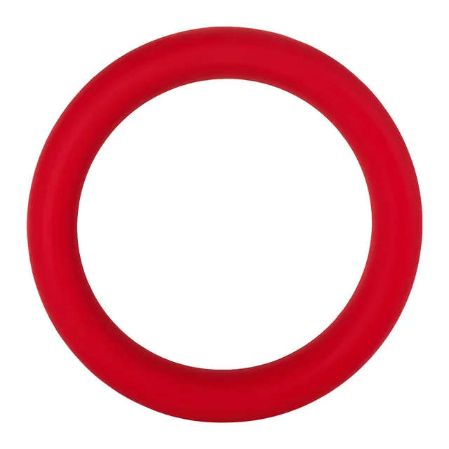 Front view of large red F-64 wide silicone ring