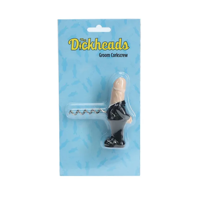 Dickheads Groom figure corkscrew in black suit on blue card