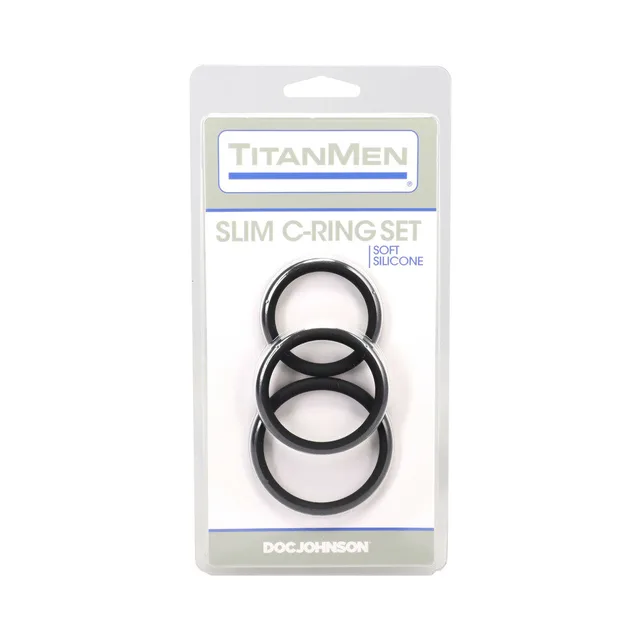 TitanMen Slim C-Ring 3 Piece Silicone Set Black