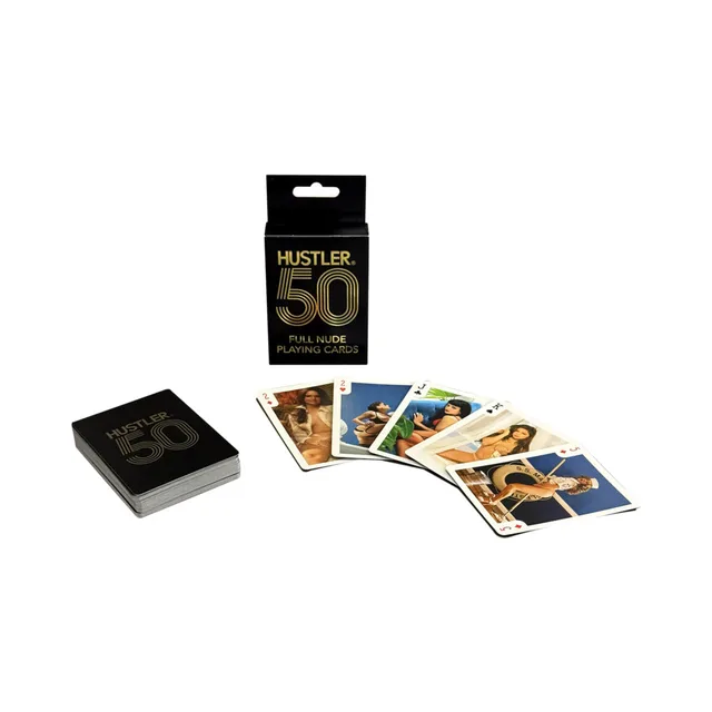 Hustler 50 Years of Centerfolds black card box with fanned cards