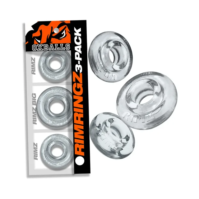 Clear Oxballs Rimringz three sizes in clear-front package