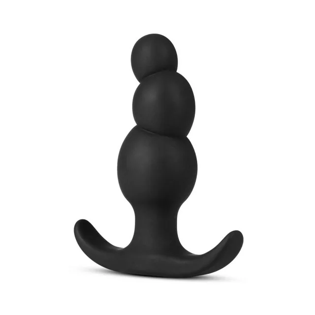 Upright black three-bulb plug with crescent flared base