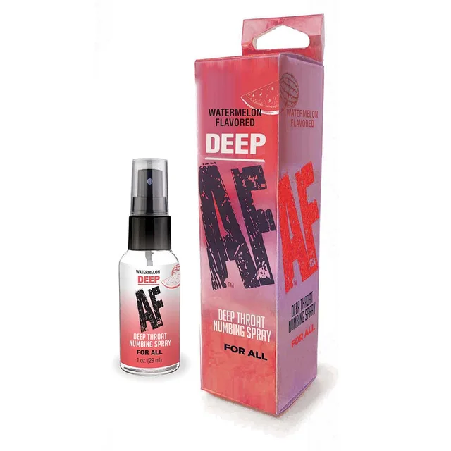 Deep AF Watermelon 1 oz spray bottle and pink carton