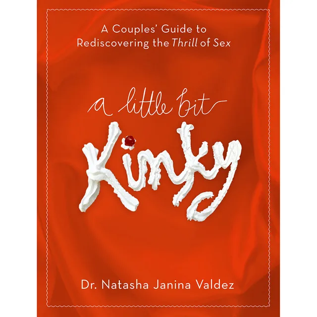 red A Little Bit Kinky paperback cover with white rope-style title