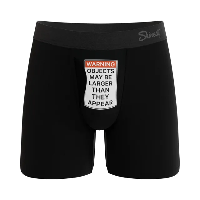 Front view of Shinesty Rear View size 2XL black warning pouch underwear