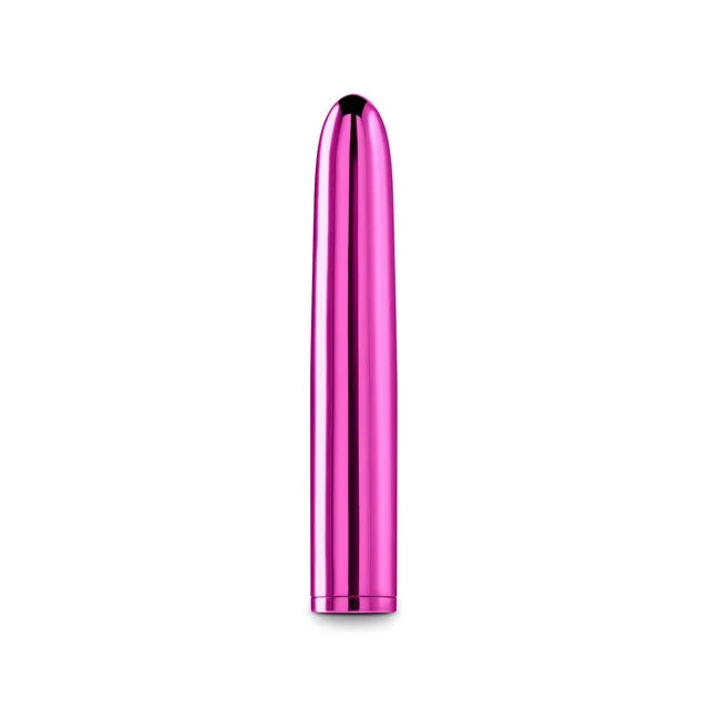 Upright front view of smooth pink Chroma vibrator