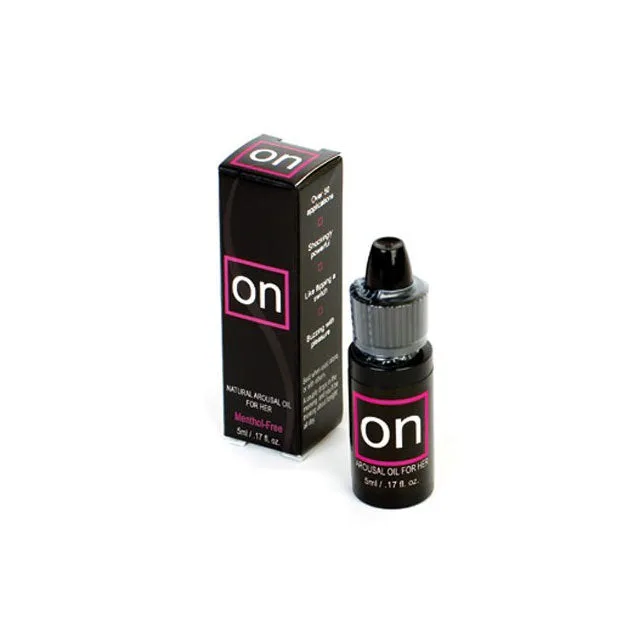 Sensuva ON Original 5 ml black dropper bottle beside a matching black and pink box