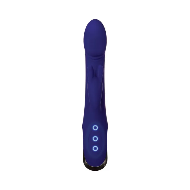 Front view of blue Bunny Buddy with three illuminated buttons