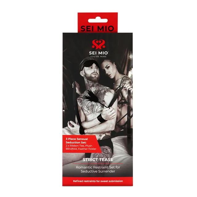 SEI MIO Strict Tease ribbon tie and tickler kit in retail package