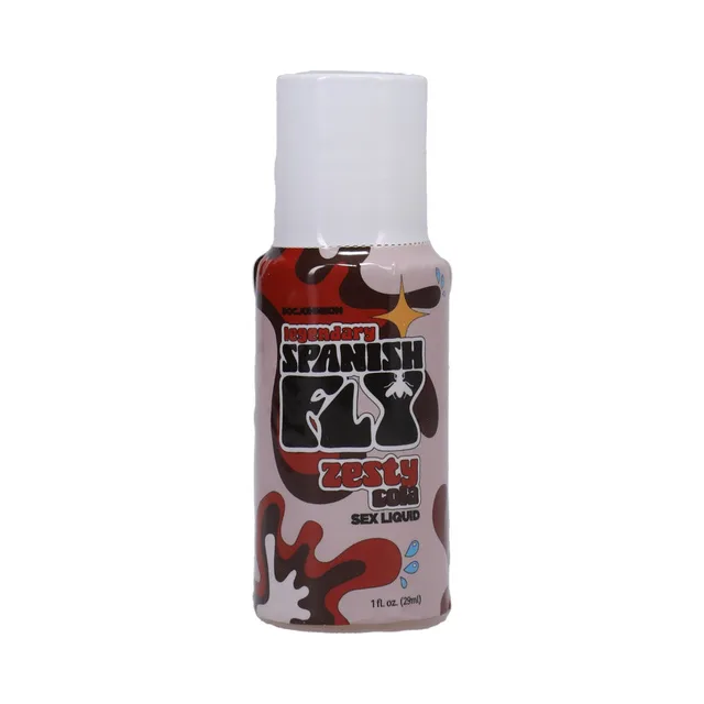 one-ounce Spanish Fly Zesty Cola bottle with brown camouflage label