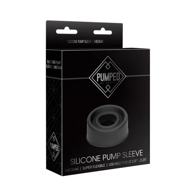 Medium black Pumped silicone pump sleeve in retail box