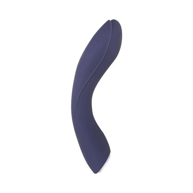 Curved dark violet Coming Strong vibrator in side profile