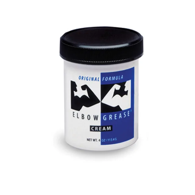 Elbow Grease Original Cream 4 oz white jar with ribbed black screw lid