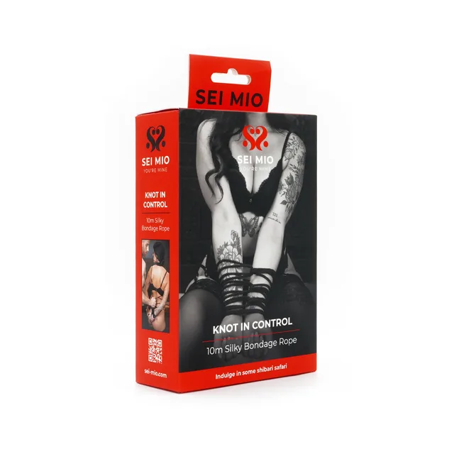 SEI MIO Knot in Control 10-meter black bondage rope retail box