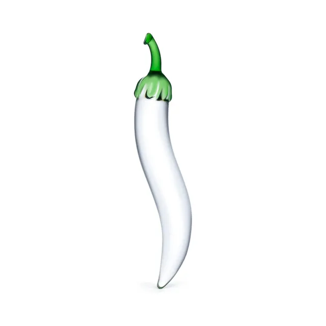 Glas Naturals Chili Pepper Dildo upright curved glass chili pepper shape