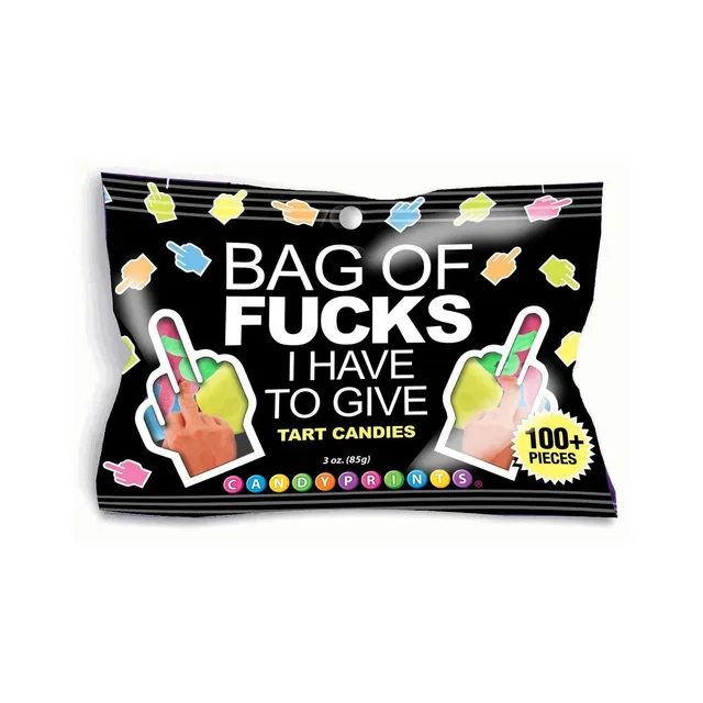 Bag of Fucks 3 oz black bag of multicolor hand candies