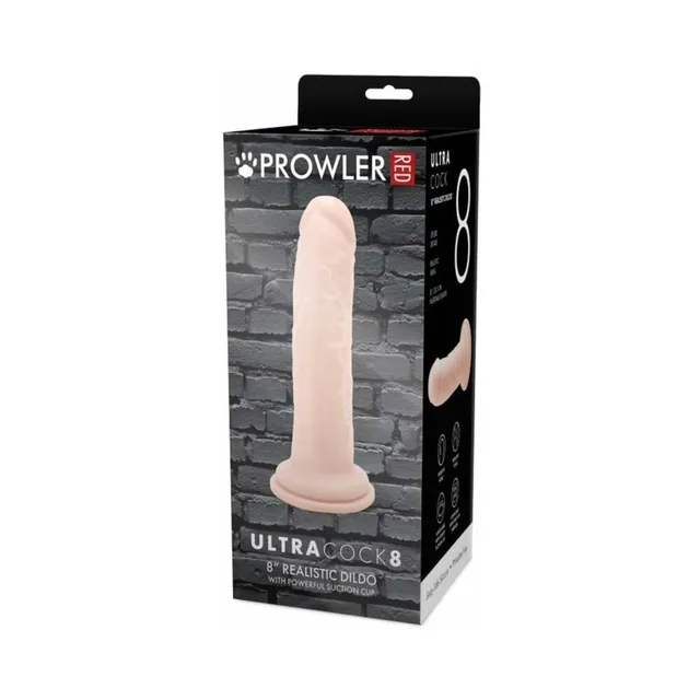 Prowler RED Ultra Cock 8-inch vanilla dildo retail box