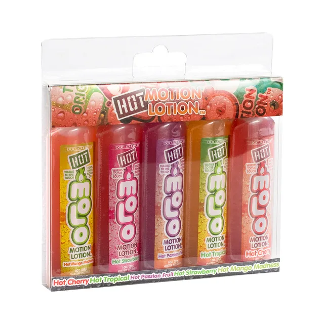 Hot Motion Lotion 5 Pack five assorted bottles in clear display package