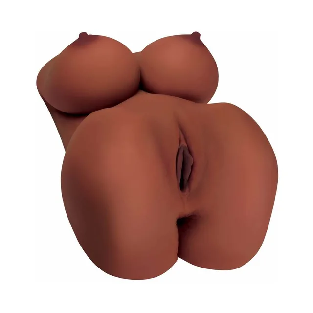Top view of brown torso with sculpted breasts and front opening