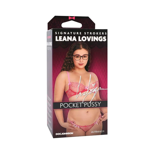 Doc Johnson Leana Lovings Signature Stroker black and pink portrait retail box
