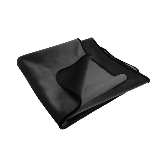folded black Liberator Fascinator Regular throw with rounded dark edging