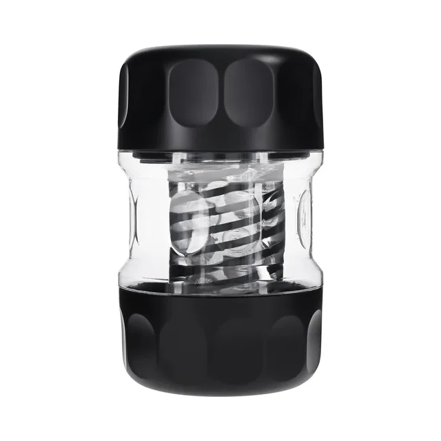 Front view of clear Spring Fling with black textured caps