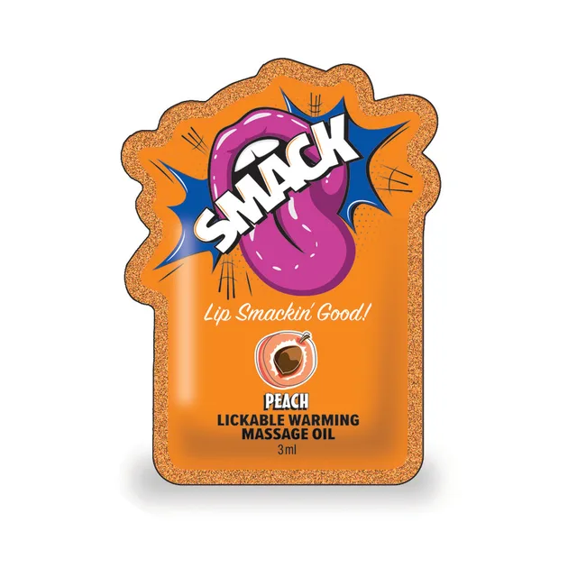 Front of orange Peach Smack 3 mL massage oil pouch