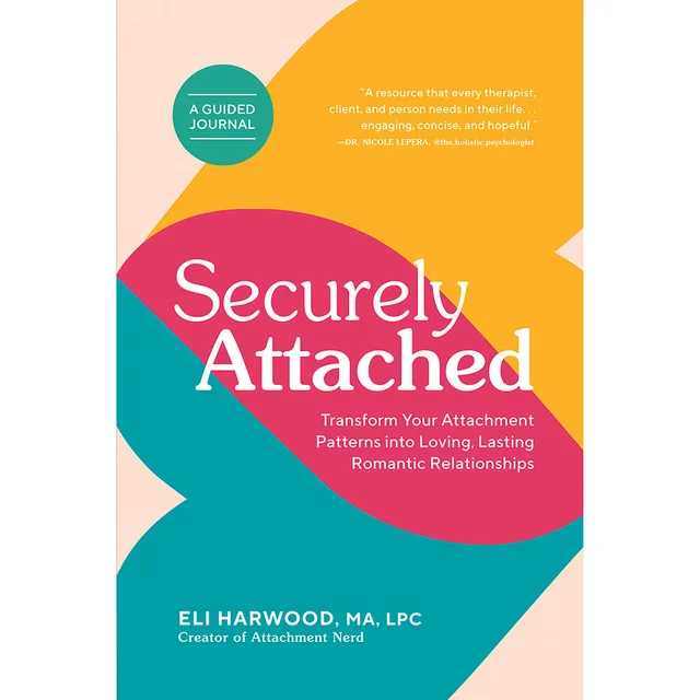 color-block Securely Attached guided journal cover with Eli Harwood author credit
