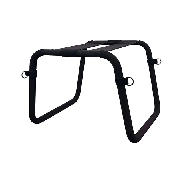 Black metal Majestic Mount stool with padded rail and four side rings