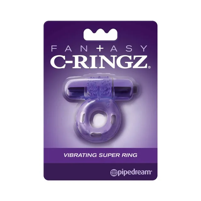 Pipedream Fantasy C-Ringz Purple Vibrating Ring purple hanging card package